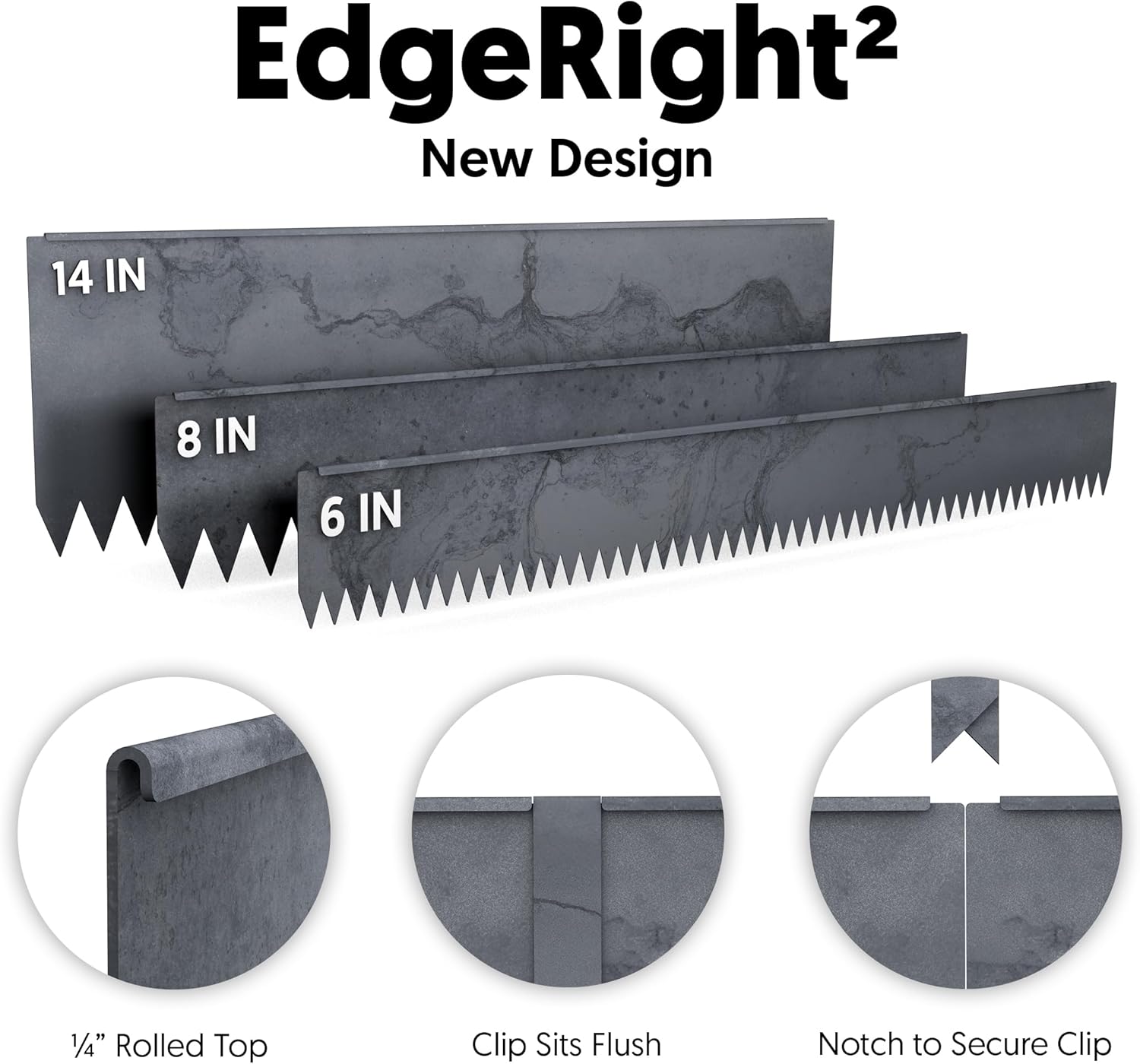 Edge Right - Hammer-in Landscape Edging - 48-inch Strips - 8-inch Depth 1/4-inch Rounded top COR-Ten Steel (5 Pack) 8-IN Tall